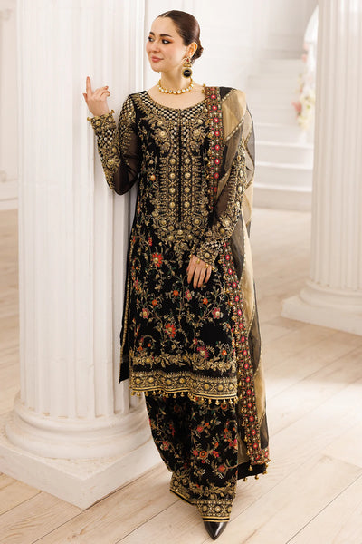 Black Embroidered And Adda Work 4Pc Luxury Suit