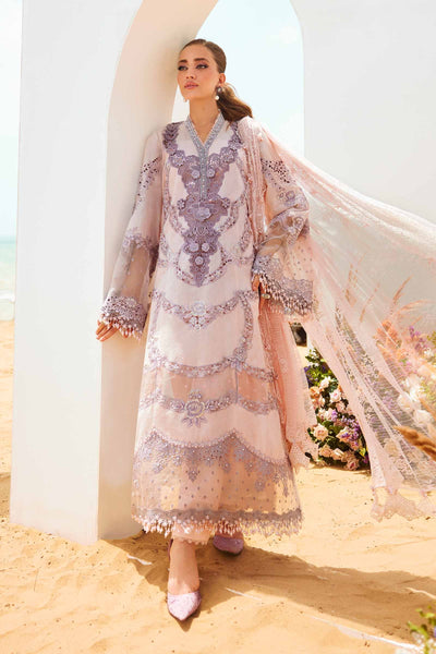 Powder Pink 3 Piece Embroidered Jacquard Lawn Suit