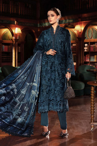 Teal 3 Piece Embroidered Chantilly Suit