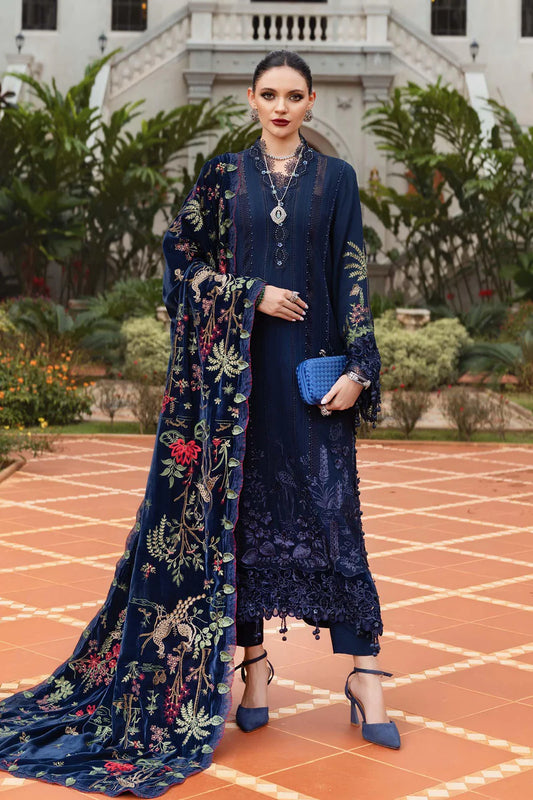 Shop MARIA B Winter Suits for Ladies WL 1312 | Navy Blue Pakistani Suit | Tayaba