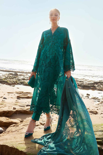 Sea Green 3 Piece Embroidered Organza Lawn Suit