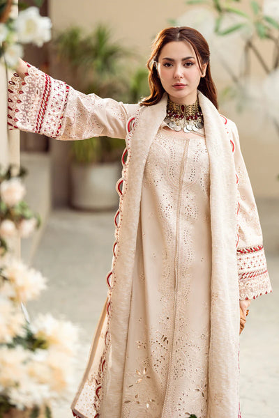 Beige Chikankari Embroidered Lawn Suit With Jacquard Dupatta