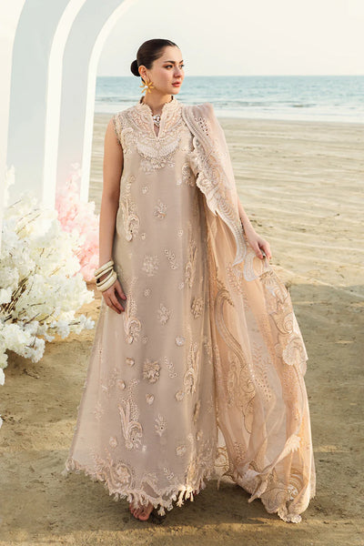 Beige Chikankari Embroidered Lawn Suit With Jacquard Dupatta