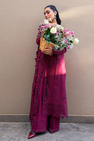 Violet Chikankari Embroidered Lawn Suit With Chiffon Dupatta