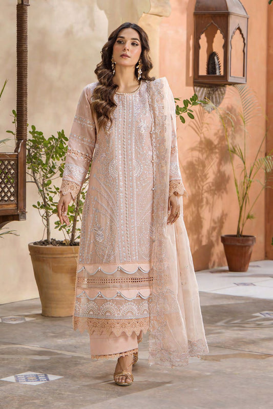 EA-LL-5539 | Embroidered Lawn Suit with Rajjo Net Dupatta – Tayaba 