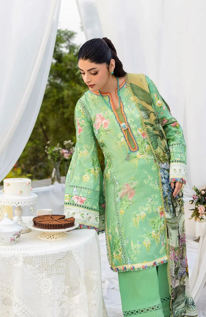 Elaf Printed Lawn 3 Piece Suit - ECD-6B PASTELLE - EL25PRN - Green - Summer Collection
