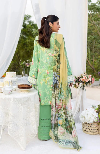 Elaf Printed Lawn 3 Piece Suit - ECD-6B PASTELLE - EL25PRN - Green - Summer Collection