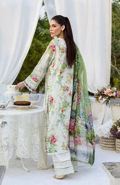 Elaf Printed Lawn 3 Piece Suit - ECD-6A BLOSSOMEA - EL25PRN - Green - Summer Collection
