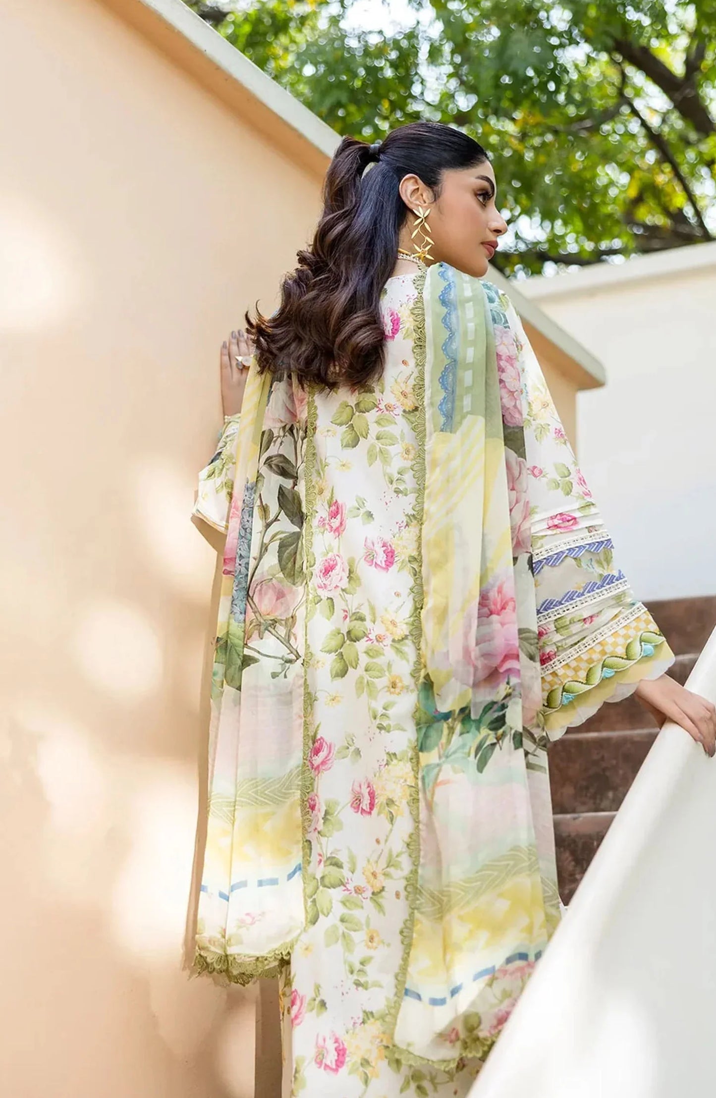 Elaf Printed Lawn 3 Piece Suit - ECD-5A GLADIOLUS GRACE - EL25PRN - Green - Summer Collection