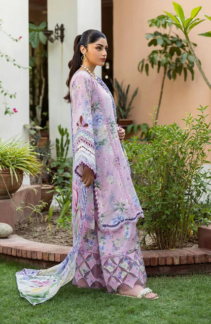Elaf Printed Lawn 3 Piece Suit - ECD-3A WISTERIA - EL25PRN - Purple - Summer Collection
