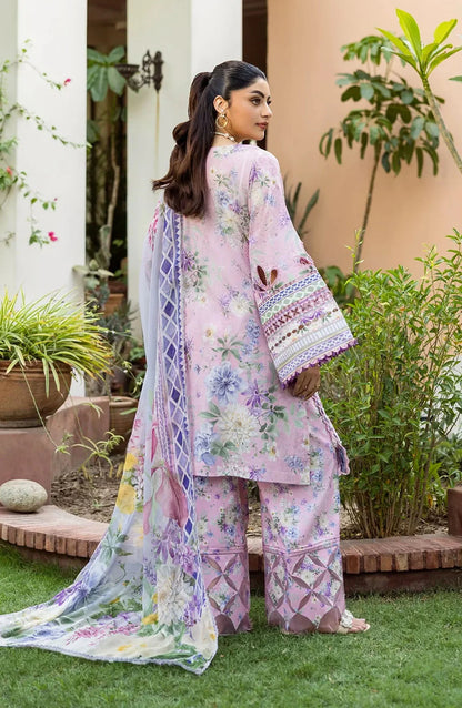 Elaf Printed Lawn 3 Piece Suit - ECD-3A WISTERIA - EL25PRN - Purple - Summer Collection