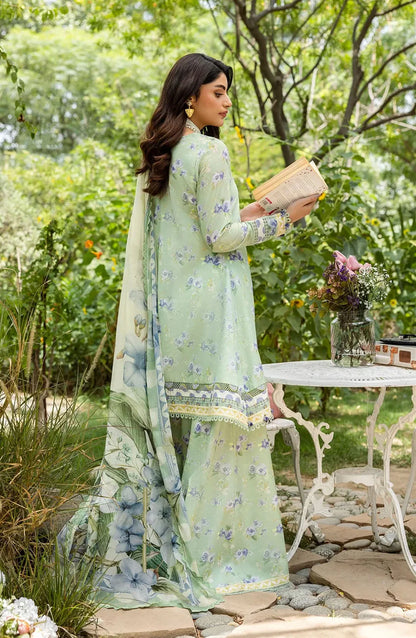Elaf Printed Lawn 3 Piece Suit - ECD-2B BASILE - EL25PRN - Green - Summer Collection