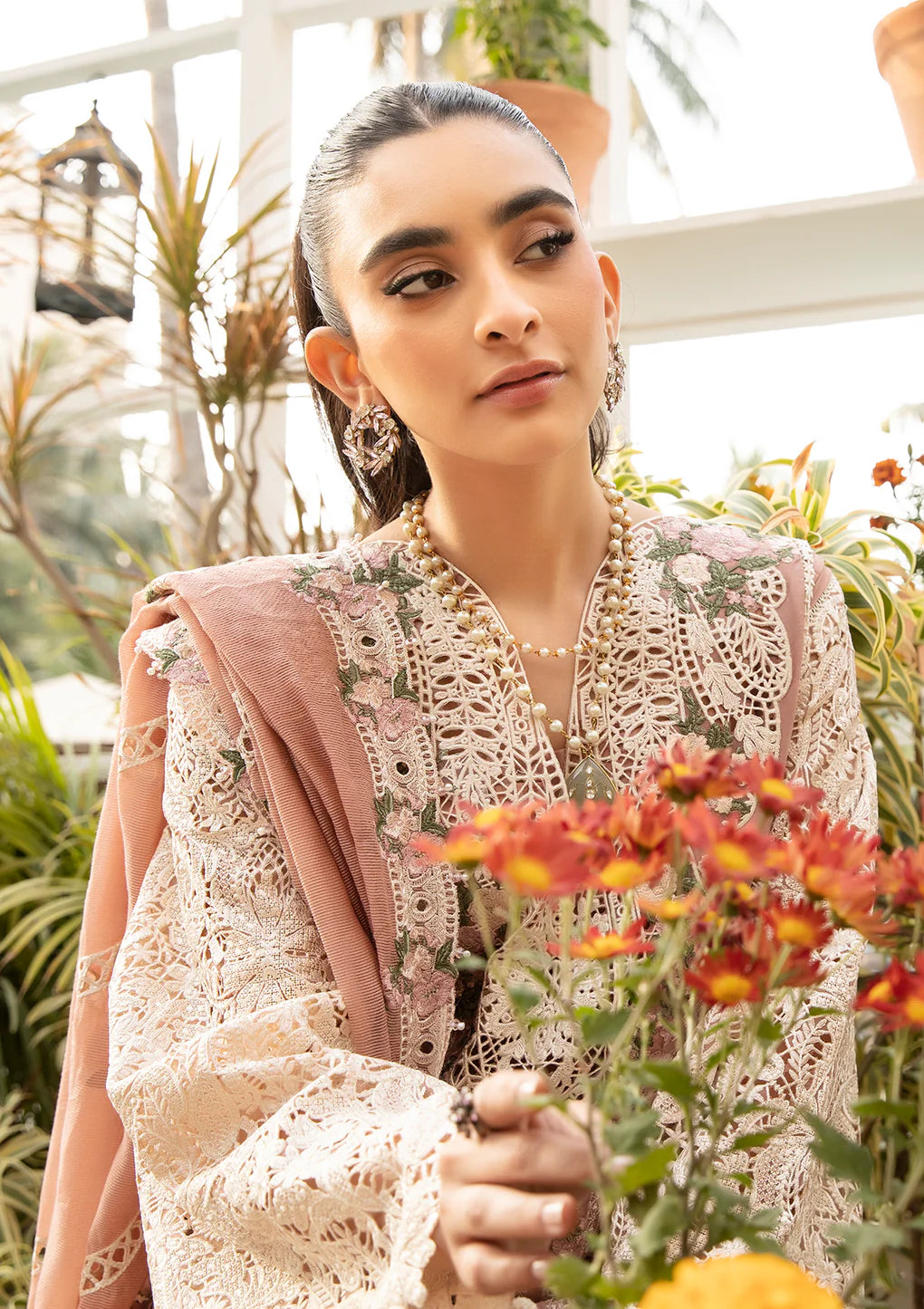 Elm 12 Shahana – Embroidered Lawn & Organza 3-Piece Suit