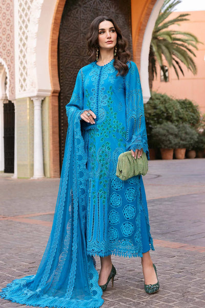 Ferozi Embroidered Paper Cotton 3Pc Suit With Organza Dupatta