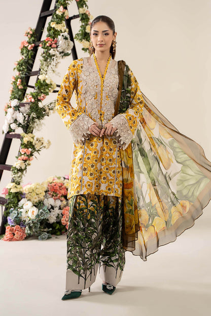 Shop 3 Piece Embroidered Lawn Suit | MPS-2606-A - Tayaba Fashion