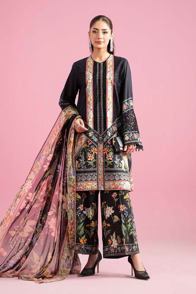Black 3 Piece Embroidered & Printed Lawn Suit