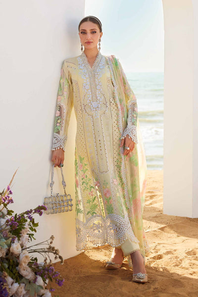 Lime Yellow 3 Piece Embroidered Lawn Suit