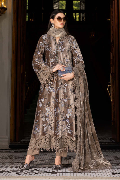 Shop MARIA B Winter Suit 2025 WL 1305 | Coffee Winter Suit for Women | Tayaba