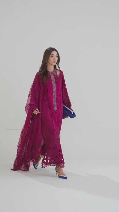 3 Piece Embroidered Lawn Suit | D-2502-B