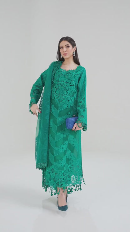 3 Piece Embroidered Lawn Suit | D-2508-B