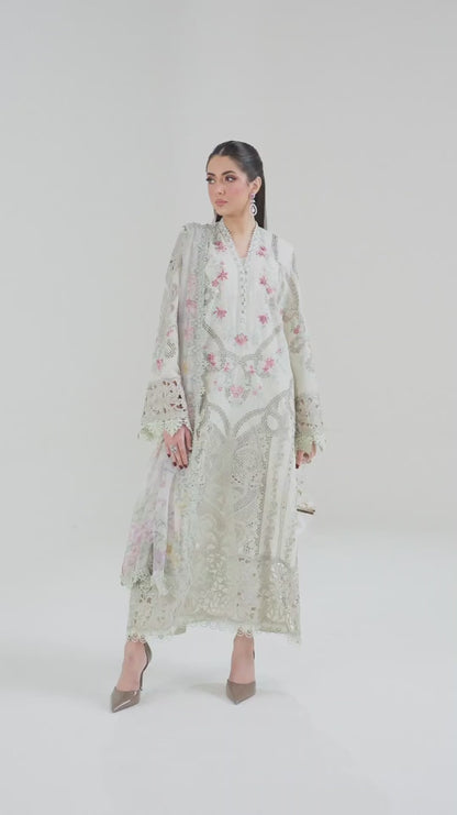 3 Piece Embroidered Lawn Suit | D-2514-B