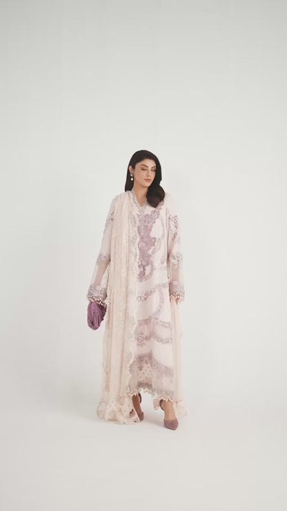 3 Piece Unstitched Embroidered Jacquard Lawn Suit | EID LAWN-25-02