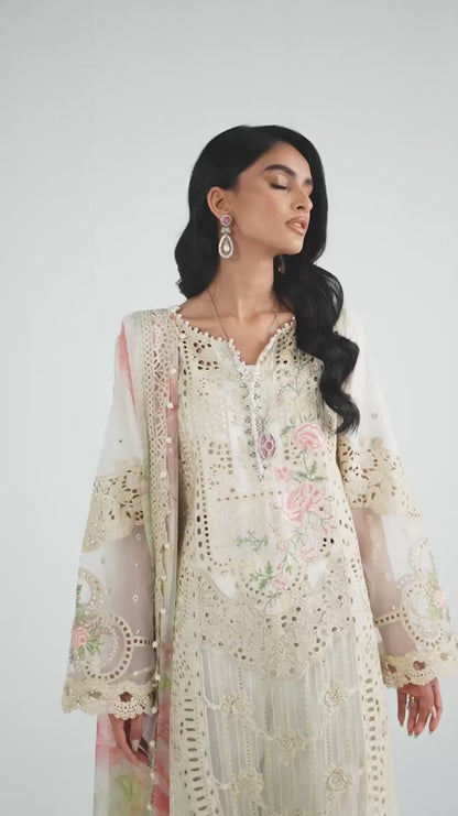 3 Piece Unstitched Embroidered Lawn Suit | EID LAWN-25-07