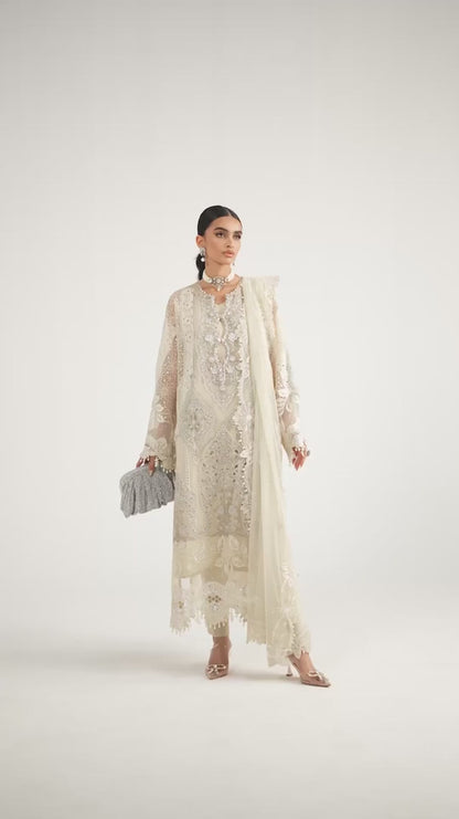 3 Piece Unstitched Embroidered Organza Suit | EID LAWN-25-09