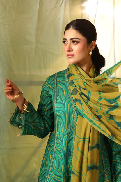 3 Pc Unstitched Printed Lawn Suit | MB-CUS25-704A